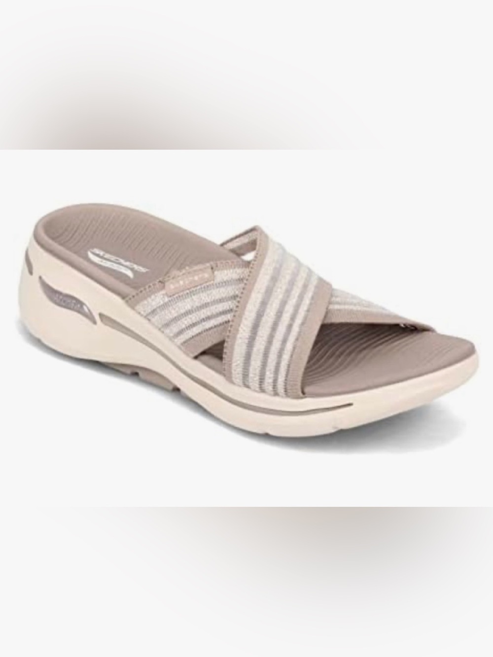 New Skechers Go Walk Arch Fit Mesh Gore Cross Band Sandals 8